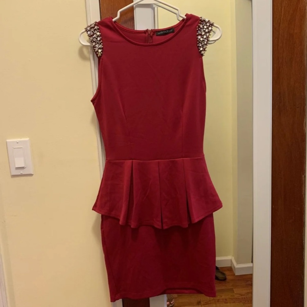 Red Peplum Dress